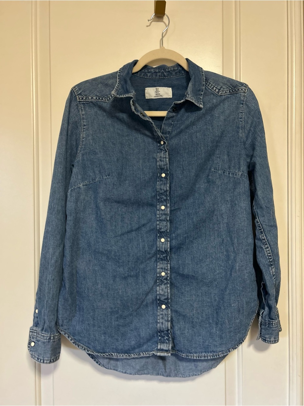 💙💙 Casual Pearl Snaps Blue Denim Button-Down Shirt 💙💙